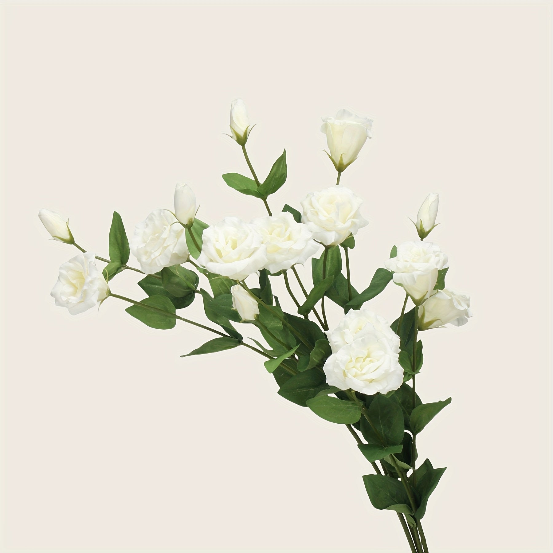 Elegant 2-Branch Artificial Lisianthus Bouquet - 3 Silk Flower Heads, Perfect for DIY Wedding & Home Decor, Versatile Faux Floral Arrangement Accessory, Plastic, Eustoma