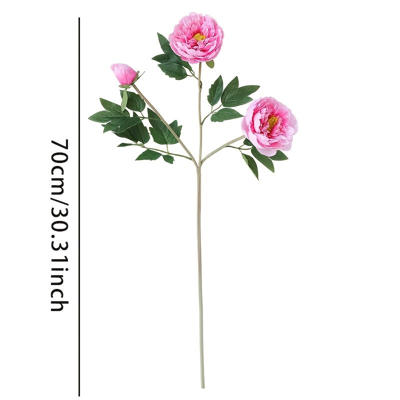 2pcs-3 Head Imitation Silk Peony Flowers Modern Home Soft Decoration Flower Arrangement Outdoor Artificial Flowersr Ornaments Photography Props, Thanksgiving Occasion