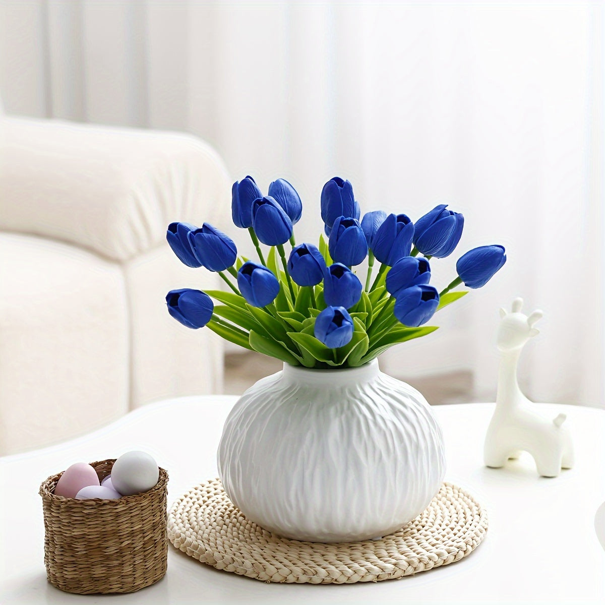 9/18psc, MiriPU Tulip Artificial Flowers, Fake Tulips, Realistic PU Tulips, Spring Wedding Bouquet Center Flower Arrangement, Table Decoration