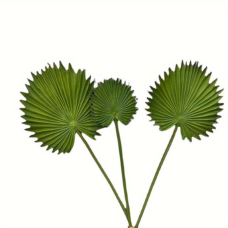 3pcs Boho Chic Artificial Palm Leaves - Perfect for DIY Wedding Bouquets, Bridal Party Decor & Home Accents - Versatile Faux Tropical Leaves for Halloween, Christmas, Valentine&