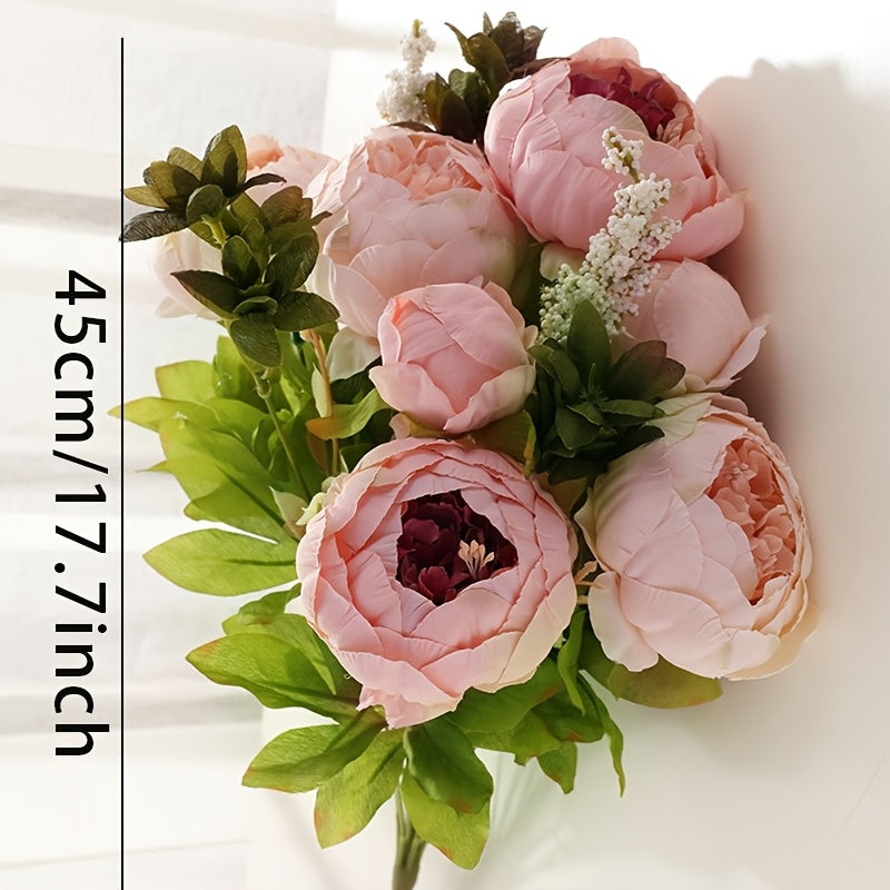 Elegant 2pcs Champagne Peony Silk Flowers - Perfect for DIY Crafts, Bridal Bouquets & Home Decor | Versatile for Any Room & Holiday