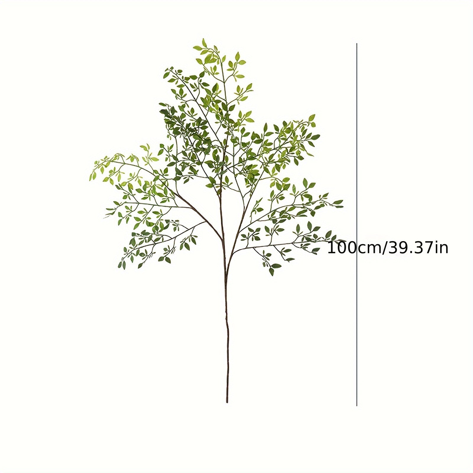 3/5pcs Artificial Green Plant Stems 39.37 Inch Fake Branches for Vase Fillers Fake Banyan Branch Plants for Home Office Party Wedding Decoration, Gathering Occasion