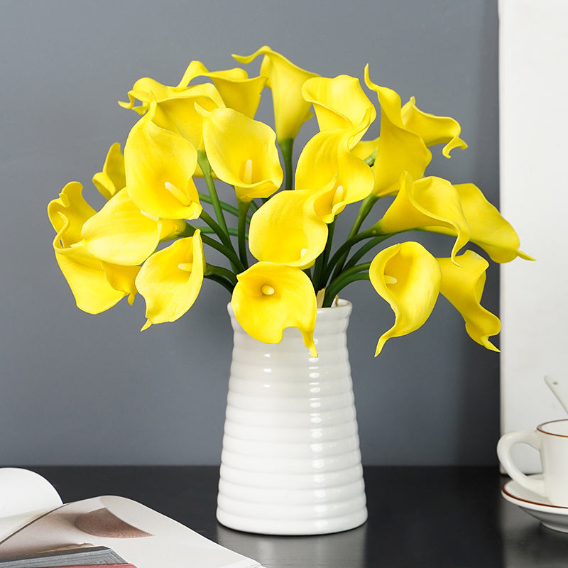 Elegant 6pcs Artificial Calla Lily Bouquet - Perfect for Weddings, Bridal Showers & Home Decor | Ideal for Christmas, Valentine&