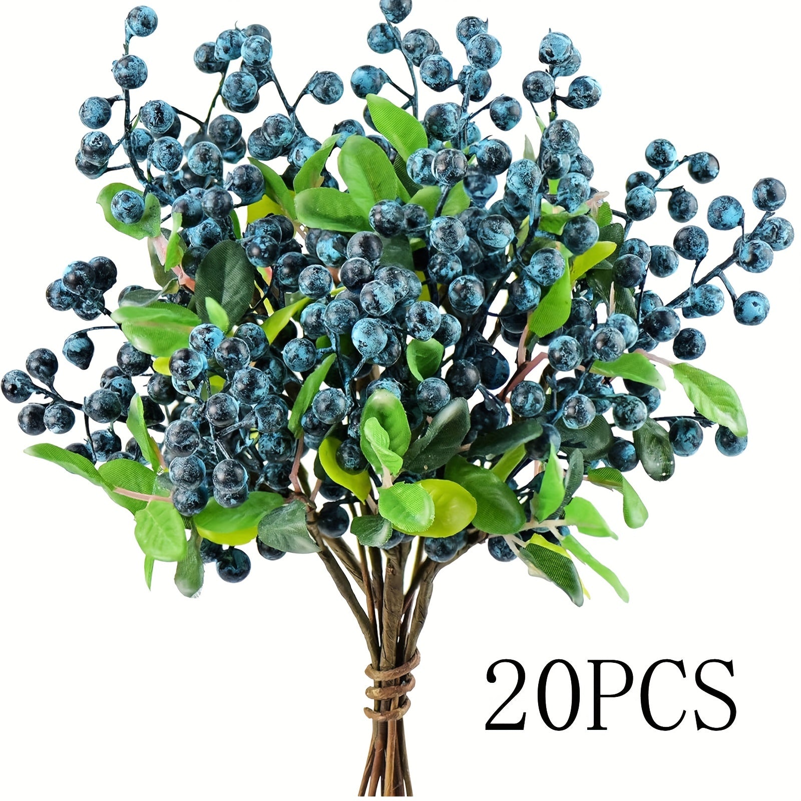 artificial blueberries with stems Christmas