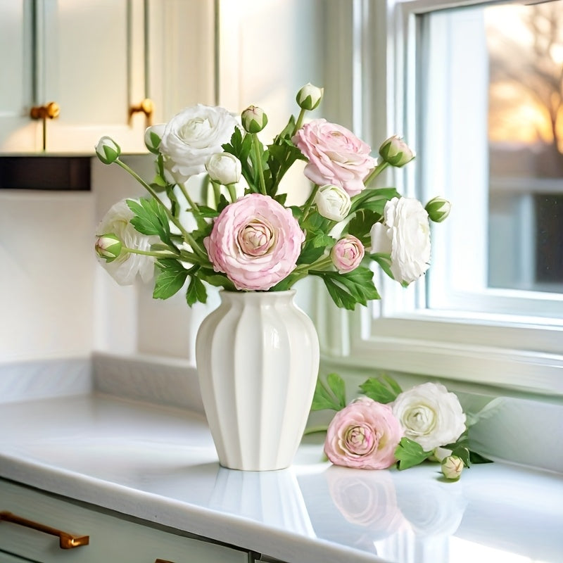 2pcs Boho Chic 3-Head for Lotus & Tea Rose Artificial Flowers - Perfect for Weddings, Home & Garden Decor, Photography Props | Ideal for Christmas, Valentine&