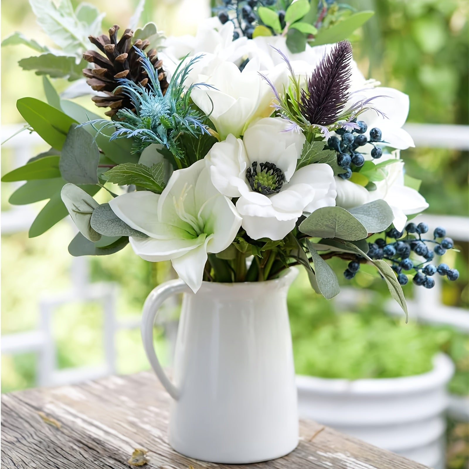 artificial blueberries with stems Christmas