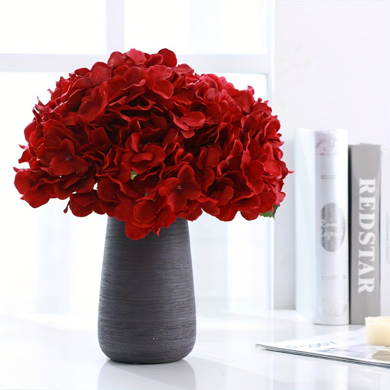 3pcs Modern Artificial Hydrangeas, 5-Head Plastic Faux Flowers, Oxidation Resistant, Ideal for Wedding, Engagement, Birthday, Bridal Shower, Graduation, Table Centerpiece, Home & Office Decor, Halloween & Easter Celebrations