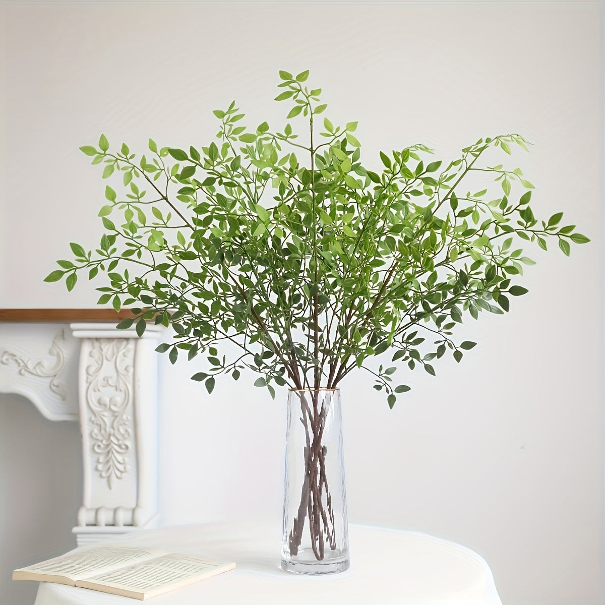 4pcs Set of Faux Autumn Branches - Versatile Artificial Bamboo Leaves for Thanksgiving, Halloween, Christmas & More - Perfect for Dining Table, Fireplace Decor & Home Celebrations