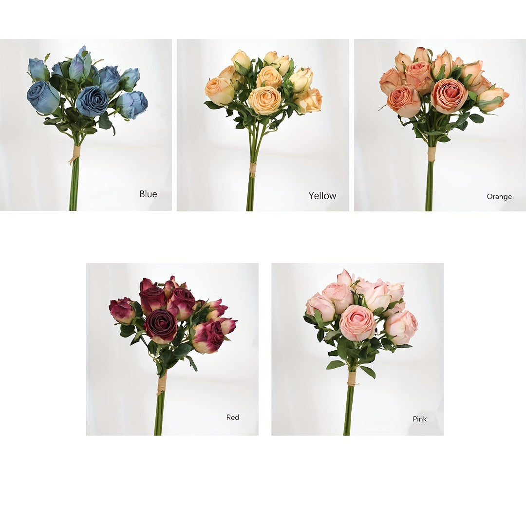 Set, Real Touch Faith Roses, DIY Bouquet Fake Flowers For Home Wedding Decoration, Plastic Flowers Perfect For Weddings, Mother&