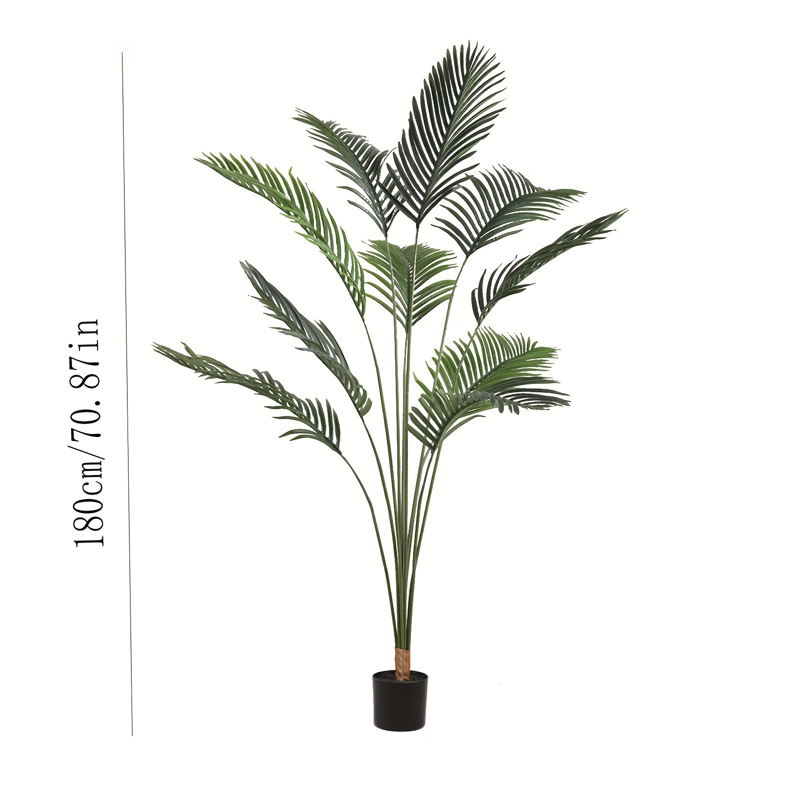 Tropical Areca Palm Artificial Tree with Black Pot - Versatile Faux Greenery for Home, Office, and Outdoor Decor