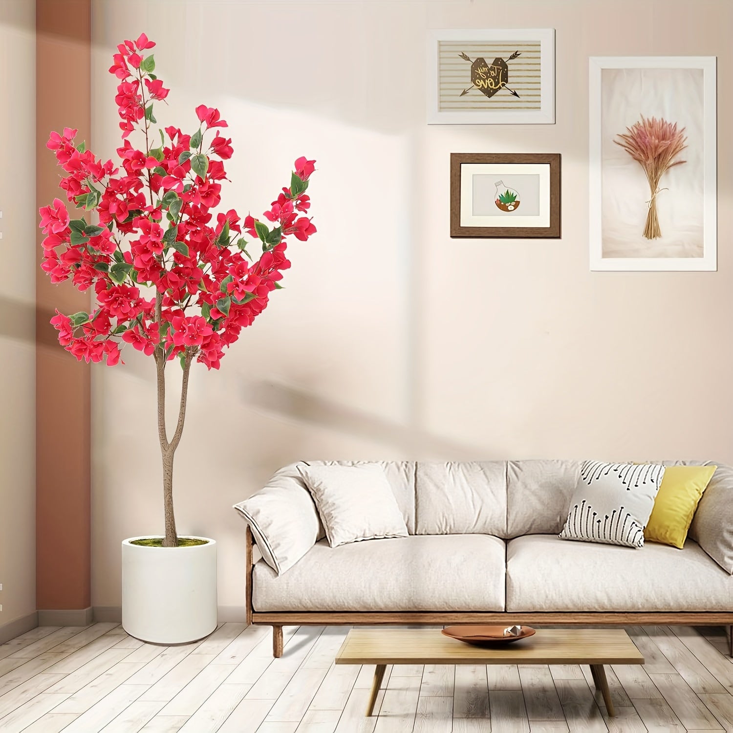 Set of 1/2 Artificial Bougainvillea Trees, Chambray Material, Lifelike Maintenance-Free Plant for Home & Office Decor, Perfect for Holidays, Housewarming, Themed Displays & Room Accents