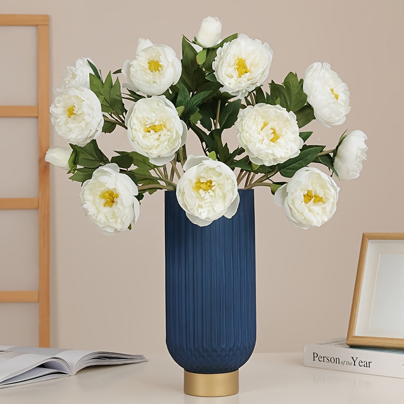 2pcs-3 Head Imitation Silk Peony Flowers Modern Home Soft Decoration Flower Arrangement Outdoor Artificial Flowersr Ornaments Photography Props, Thanksgiving Occasion