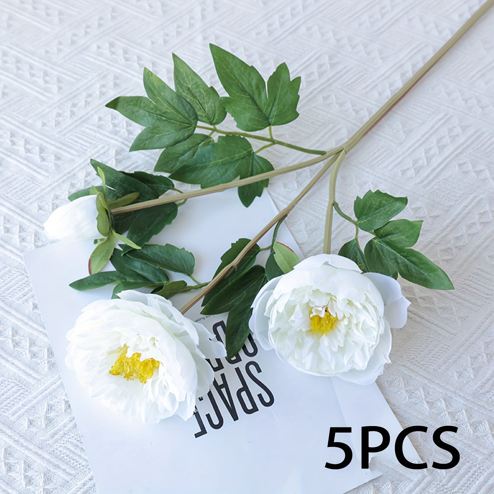 2/5 Bundles Lifelike Artificial Peony Silk Flowers, Spring Faux Peonies for Wedding, Party, Home Decor, Living Room, Office, Seasonal Decoration - Plastic, Reunion, Tabletop, No Container, Electricity-Free