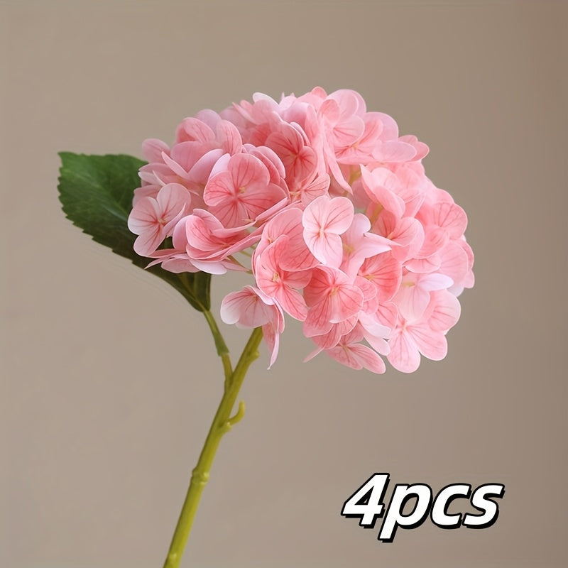 4pcs, 12in, Artificial Hand-felt Fabric Hydrangea, 3D Hand-felt Large Hydrangea, Suitable for Outdoor Wedding Office Family Gathering Living Room Table Decoration