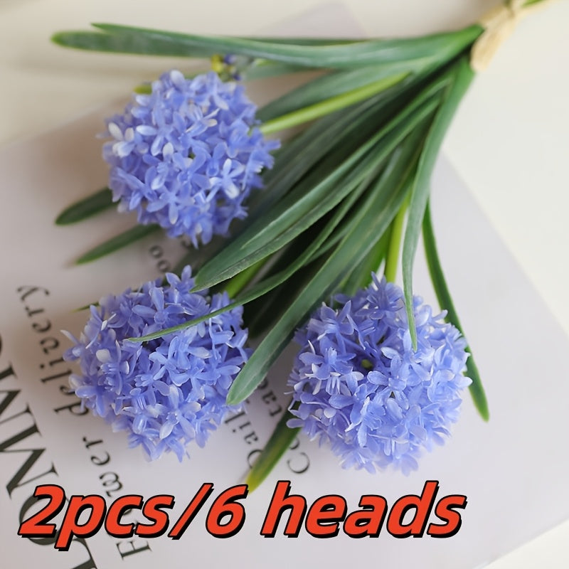 2pcs Boho Chic Artificial Dandelion Bouquets - 6 Faux Chrysanthemum Heads, Perfect for Home & Tabletop Decor, Ideal for Christmas, Valentine&