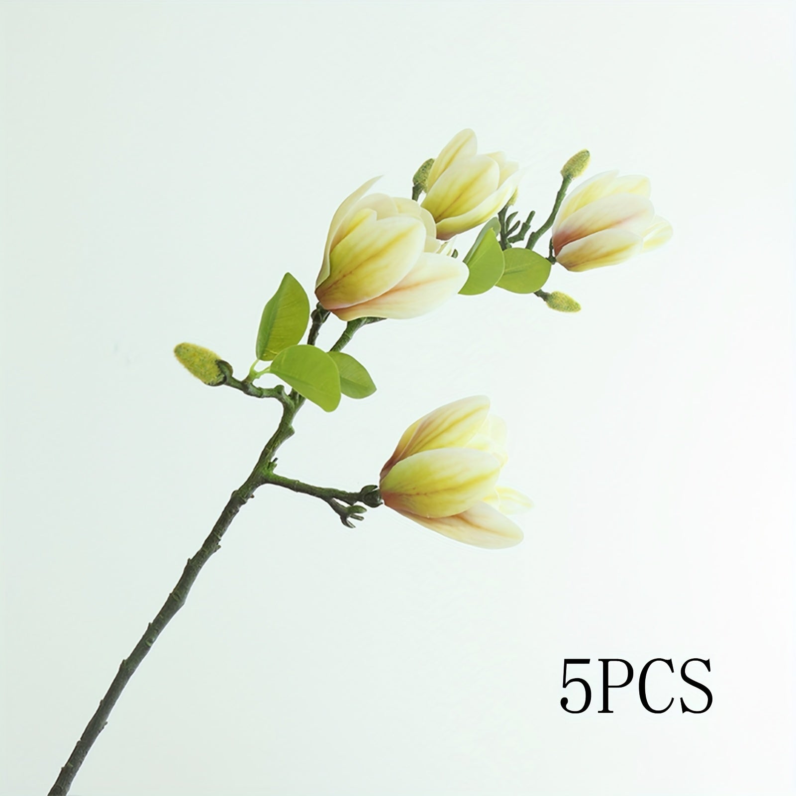 Boho Style Artificial Magnolia Flowers, 27.17" Long Stems, Plastic Floral Arrangements for Wedding Centerpieces, Home Decor, Valentine&