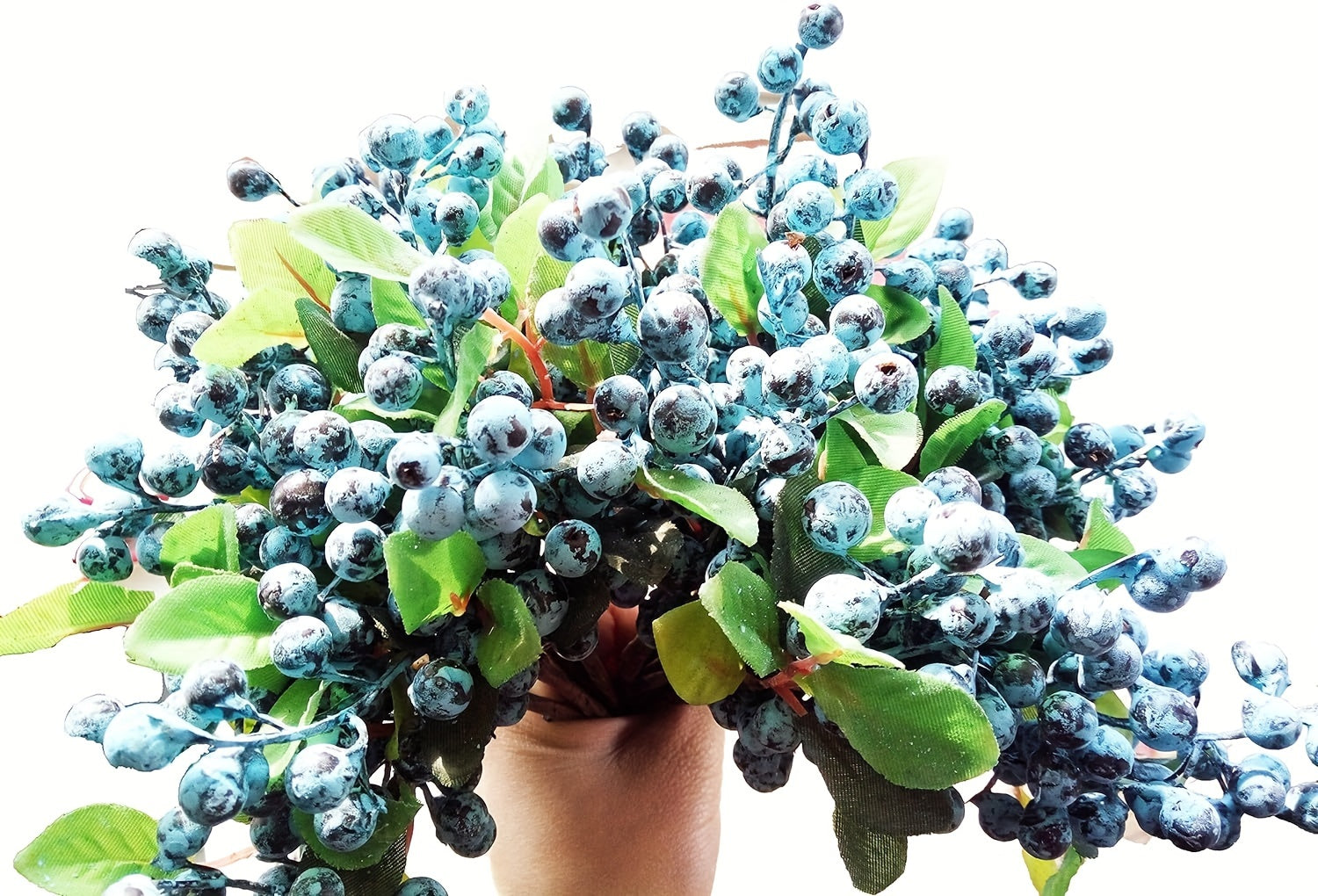 10pcs of Artificial Flowers California Imitation Blueberry Artificial Flower Branches Used for Decorating Blueberry Fruit Branches Fruit Artificial Silk Flowers Home Decoration Party Wedding Blue