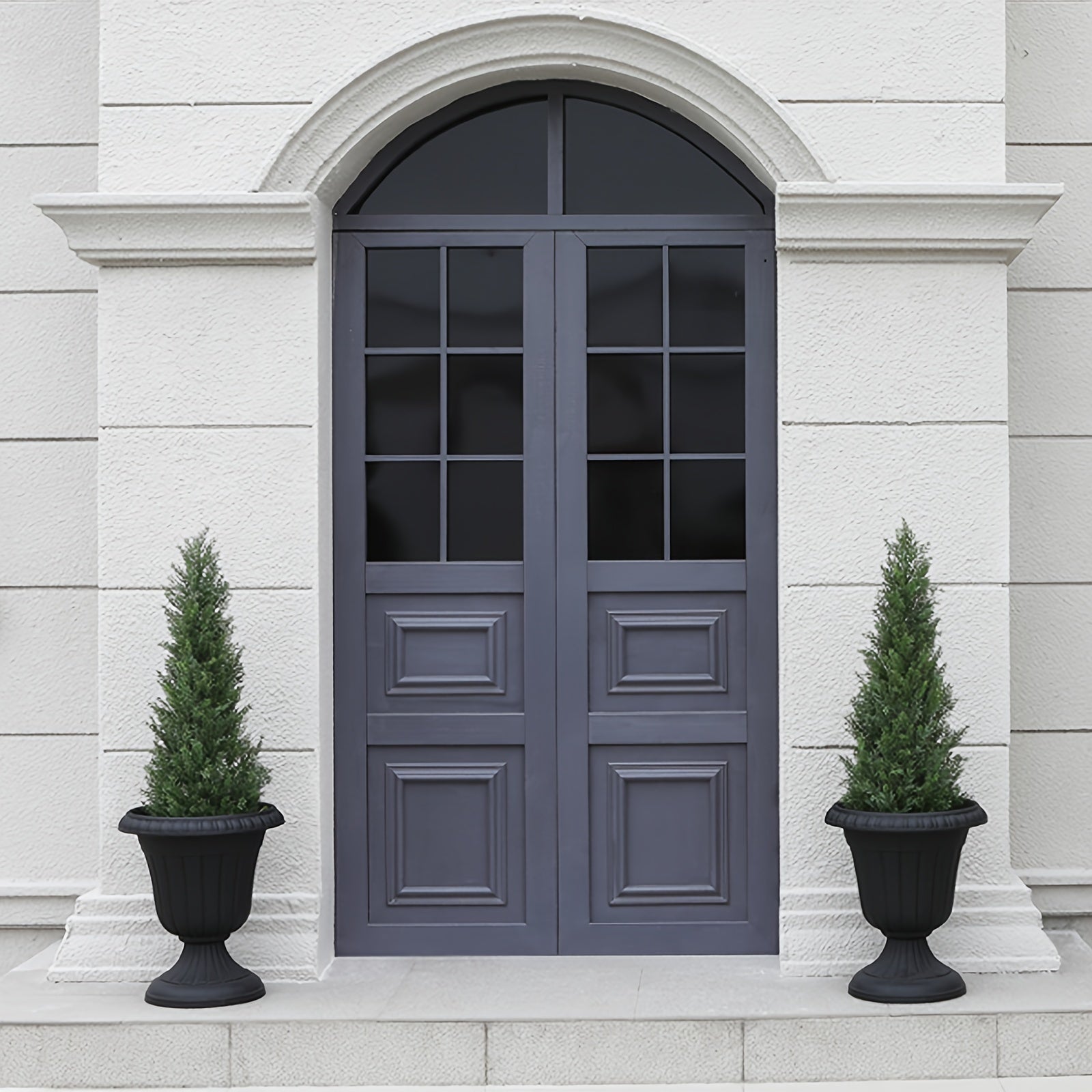 2pcs Artificial Boxwood & Cypress Trees - 3ft/4ft/5ft, Perfect for Home & Office Decor, Indoor/Outdoor Use/cemetery, Faux Greenery with Leaves and Cement-Filled Plastic Pots