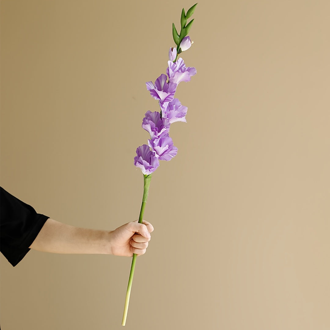 1pc, Artificial Gladiolus Bush Flowers, 32.6 In Artificial Silk Flower Bouquet, Flower Arrangement Artificial Centerpiece, Wedding Bride Engagement Birthday Anniversary Party Supplies, Outdoor Garden Patio Decoration, Home Decoration, Room Decoration