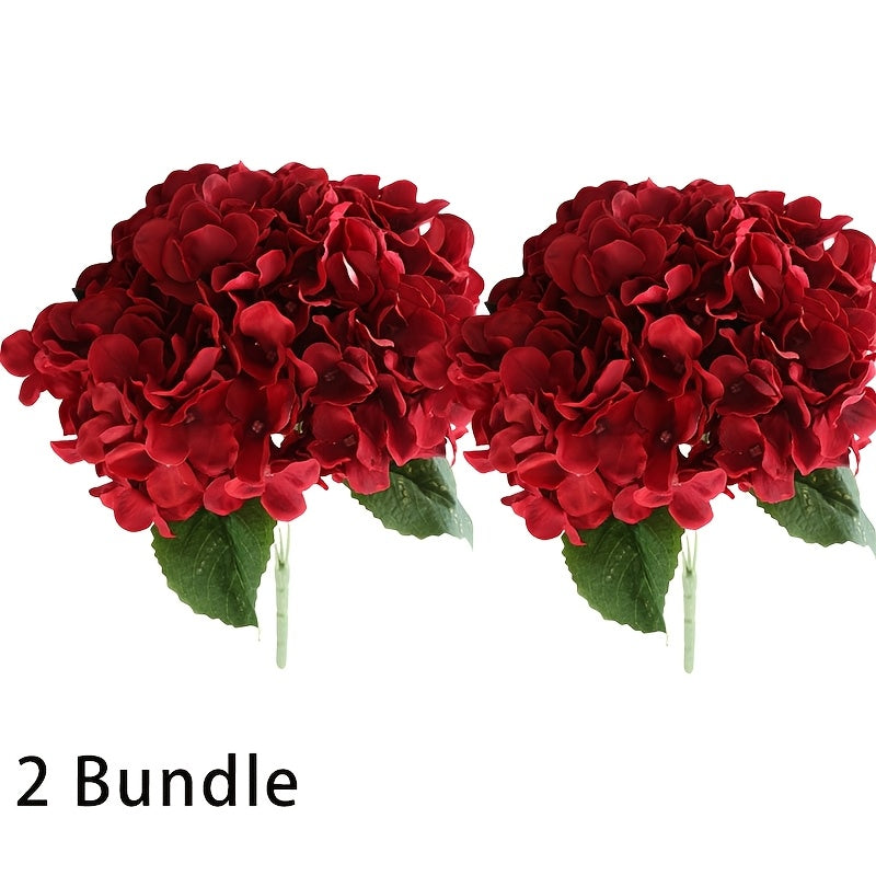 2 Bundles Artificial Hydrangea Silk Flowers Artificial Flowers 10 Heads Artificial Hydrangea Flowers Silk Flowers with Stems for Home Wedding Bouquet Table Centerpieces Party Decoration