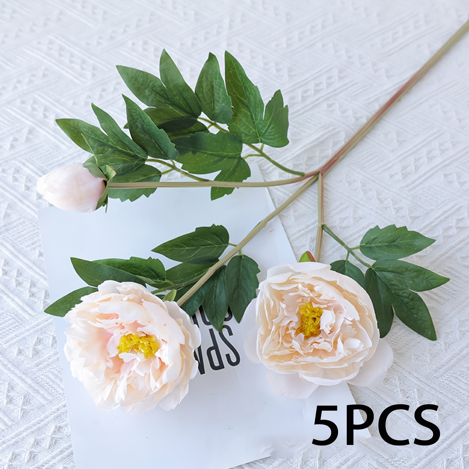 2/5 Bundles Lifelike Artificial Peony Silk Flowers, Spring Faux Peonies for Wedding, Party, Home Decor, Living Room, Office, Seasonal Decoration - Plastic, Reunion, Tabletop, No Container, Electricity-Free