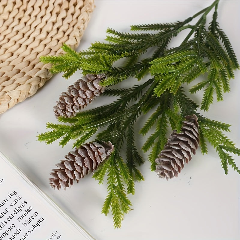 3/6/9 Stems of Lush, Fresh-Cut Pine Cones with Vibrant Green Needles - Authentic, Fragrant, and Long-Lasting Christmas Decorations for Home, Office, or Party - Easy to Arrange and Perfect for Holiday Centerpieces