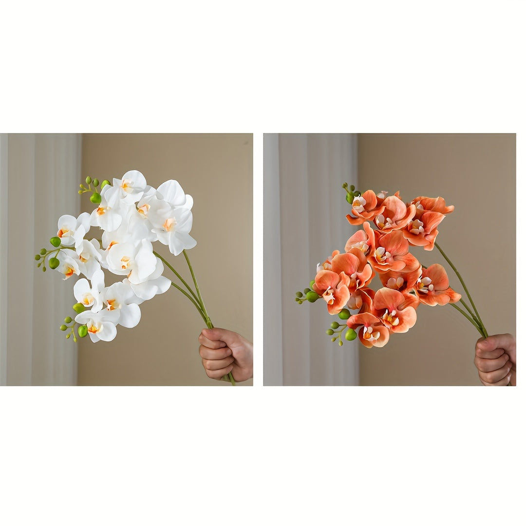 3pcs DIY Silk Phalaenopsis Orchid Set - Versatile Faux Floral Decor for Home, Office, and Holiday Celebrations