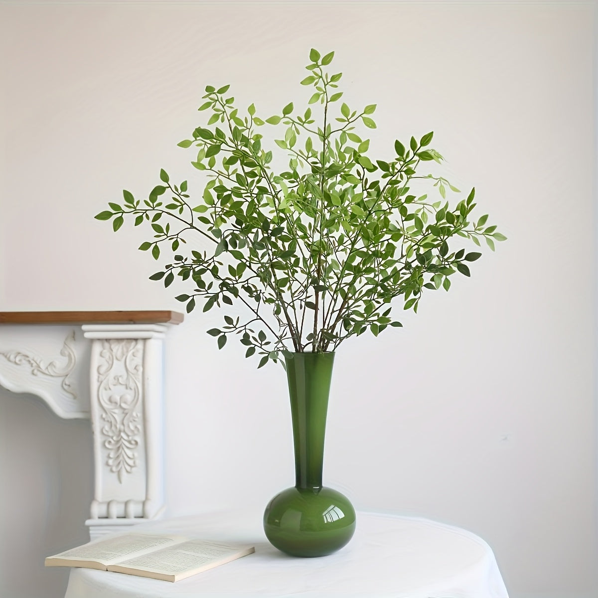 4pcs Set of Faux Autumn Branches - Versatile Artificial Bamboo Leaves for Thanksgiving, Halloween, Christmas & More - Perfect for Dining Table, Fireplace Decor & Home Celebrations