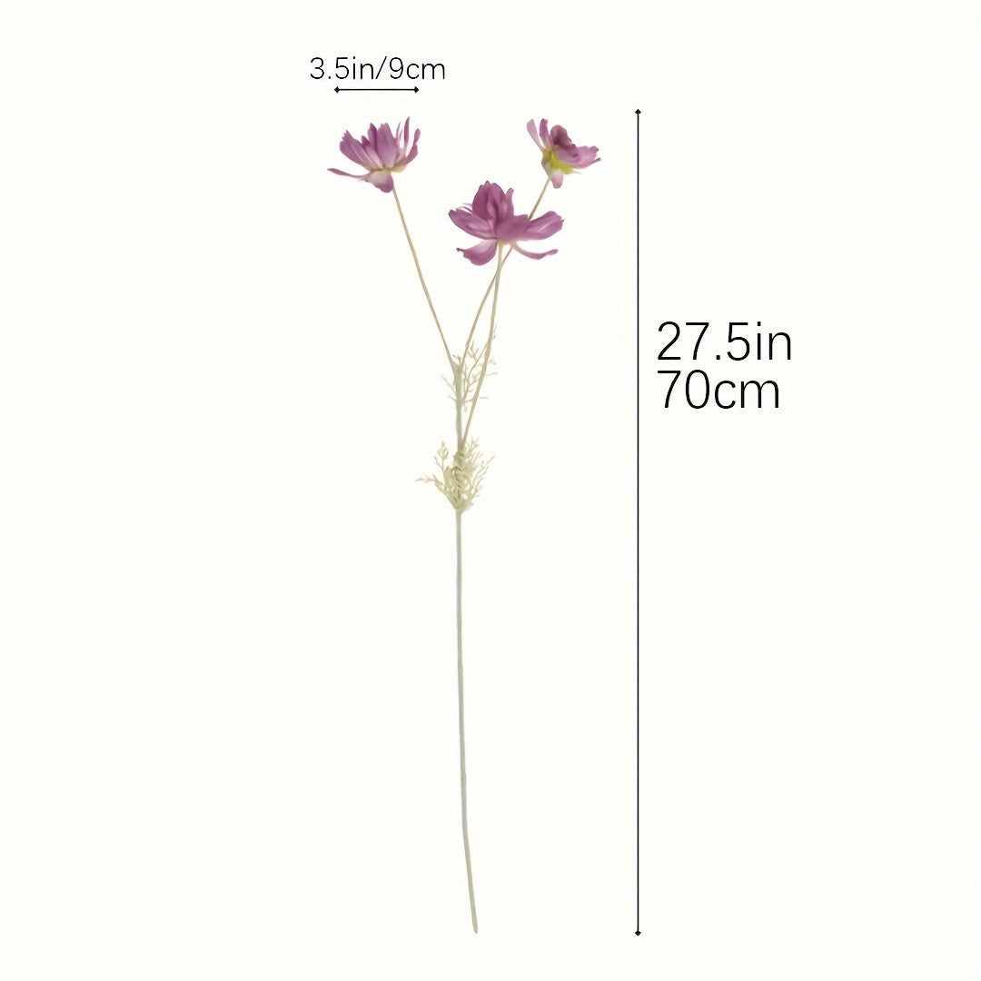 3pcs, Artificial Flowers, Cosmos Bipinnatus Spring Decoration, Small Daisies Cosmos, Artificial Flowers Chamomile, Silk Cloth Fake Flowers, Yard Decorations, Yard Supplies, Party Decorations, Holiday Supplies, Holiday Arrangements, Garden Decorations