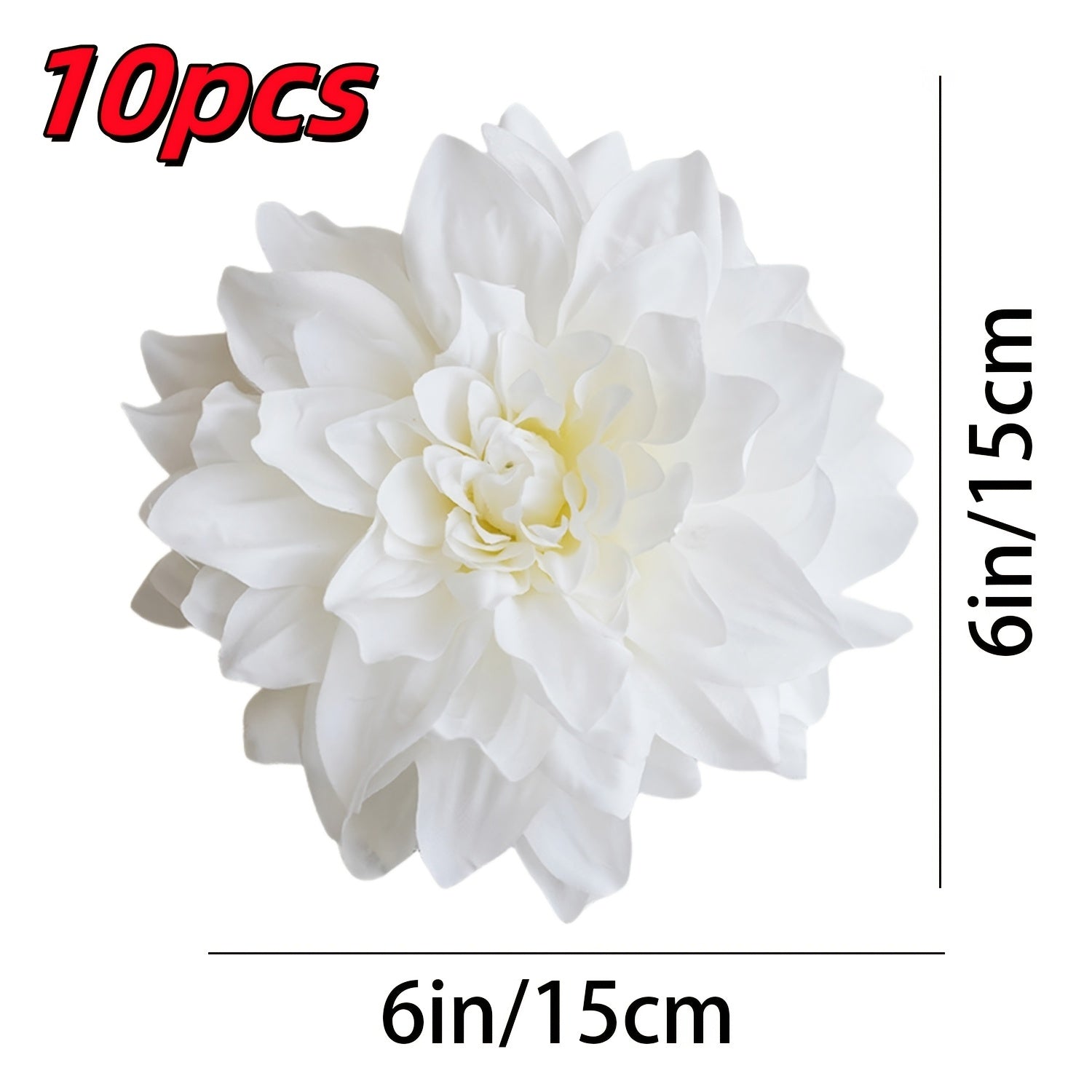 10pcs Artificial Dahlia Flowers, 5in/6in Simulated Flowers Fake Flowers Silk Flowers DIY Handmade Wreath Material Wedding Decoration Father&