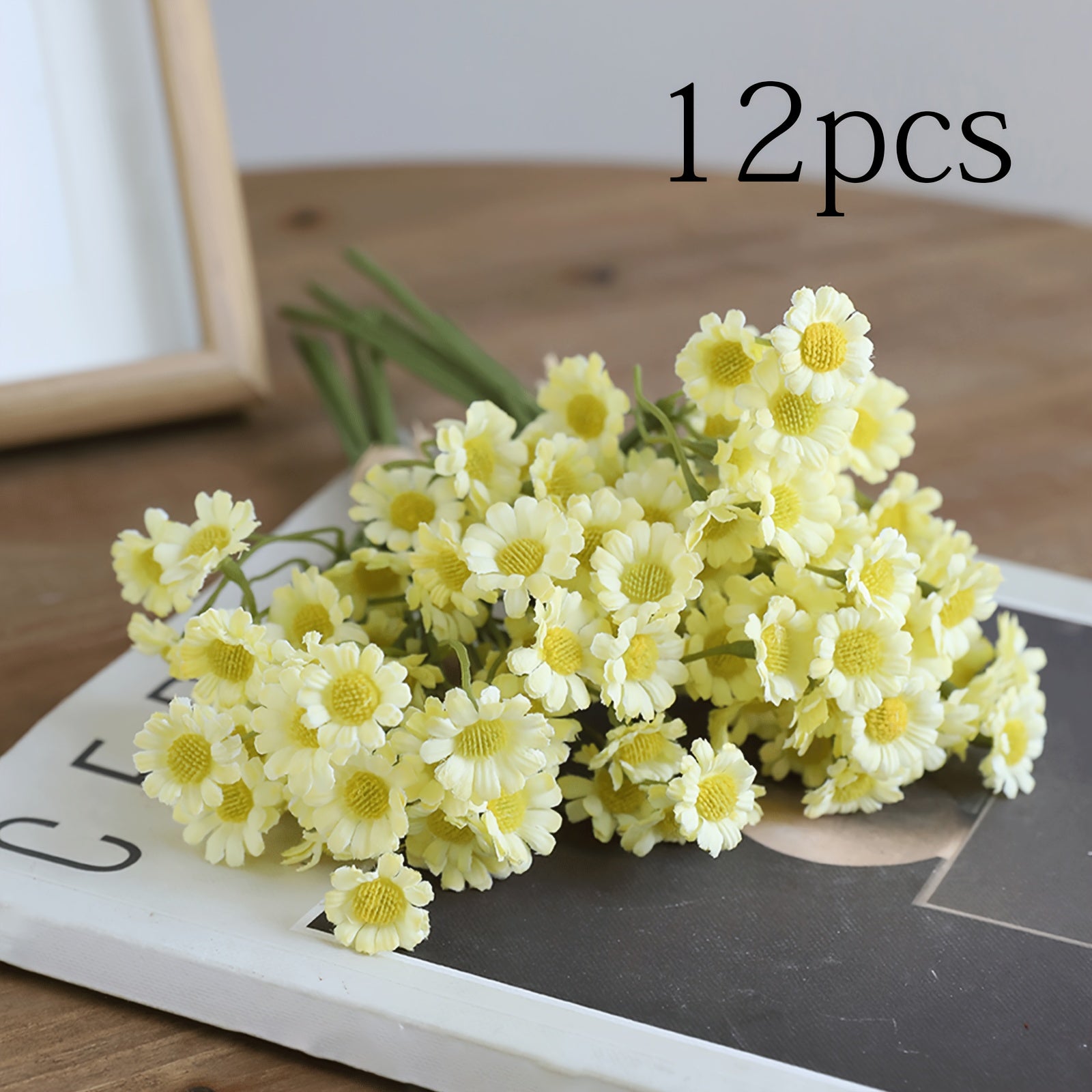 12pcs Vibrant Artificial Daisy Bouquets - Perfect for Weddings, Birthdays & Holidays - Ideal for Home Decor, Cafes & Photo Props