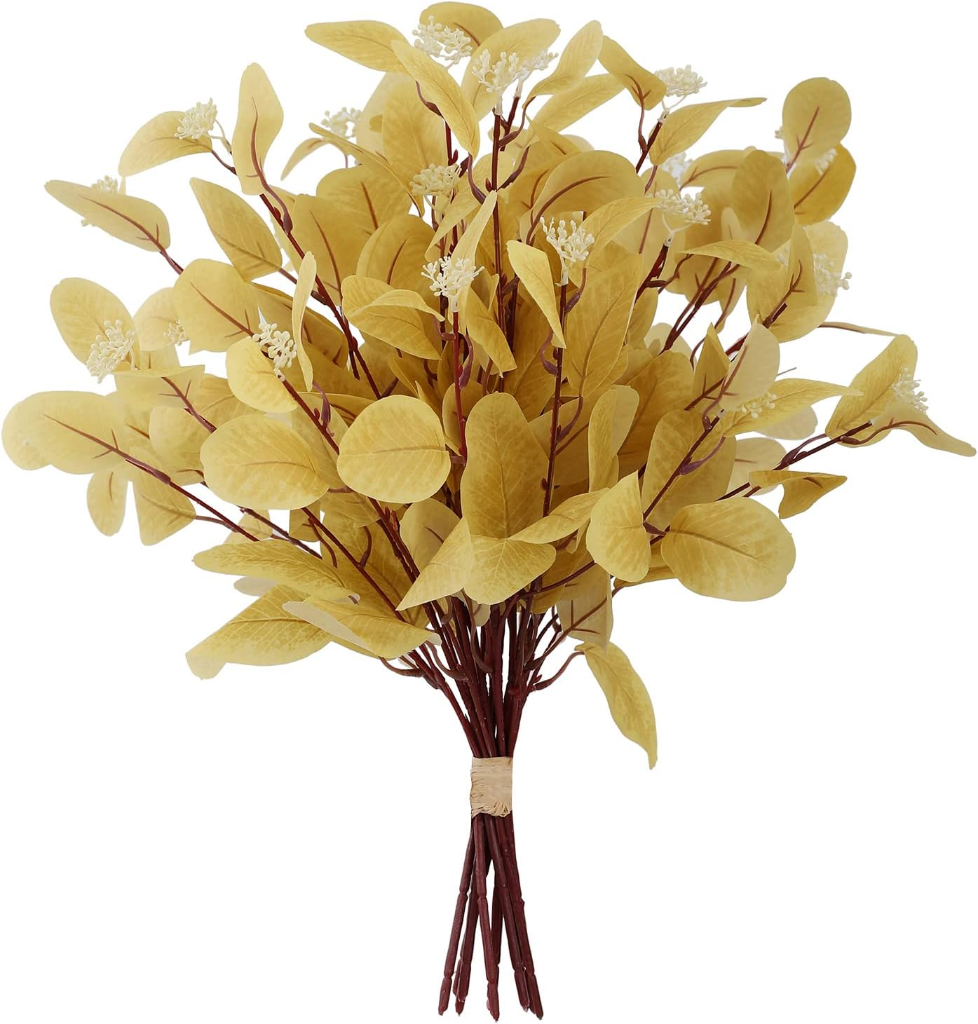 20" Silk Artificial Eucalyptus Stems, 12 Pcs Fake Eucalyptus Stem with Leaves Berries, Greenery Plants Floral Decorations for Wedding Party Home Flowers Arrangement Boho Decor (Blush)
