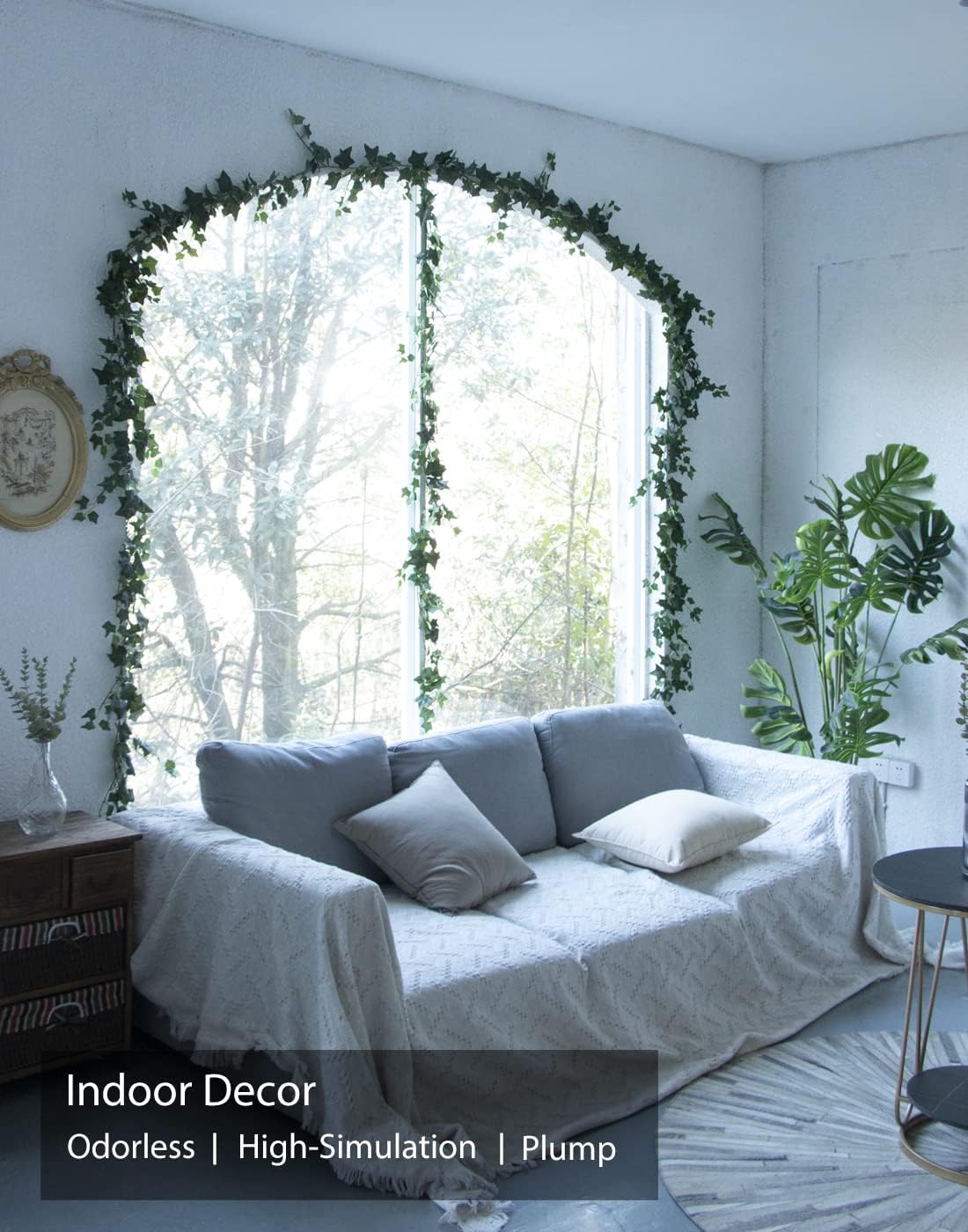 3Pcs Artificial Greenery Ivy Vines Kit, 6FT Odorless Silk Ivy Garland, Green Leaves Fake Hanging Plants, for Boho Decor, Home, Classroom, Wall, Party and Wedding Decoration