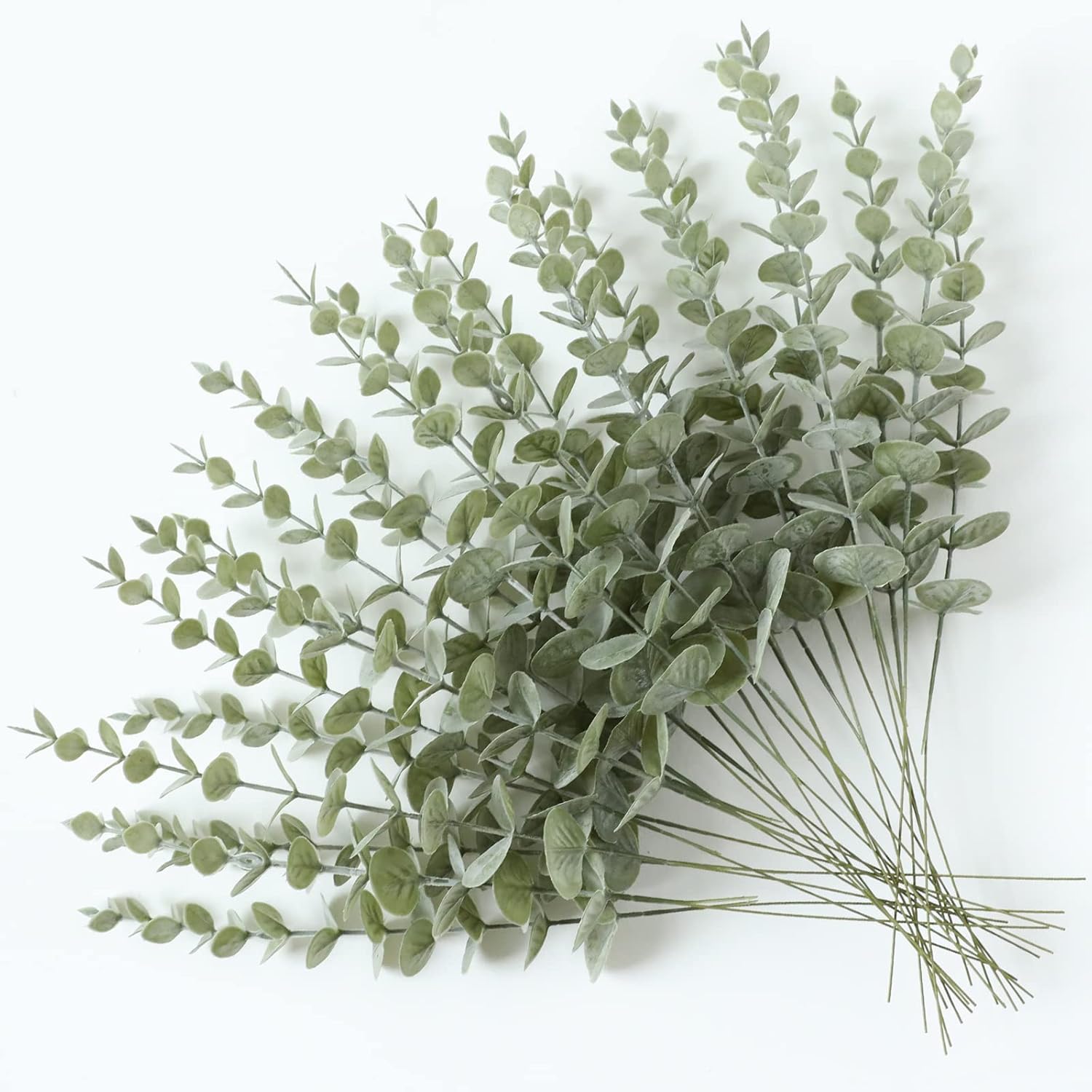 20" Silk Artificial Eucalyptus Stems, 12 Pcs Fake Eucalyptus Stem with Leaves Berries, Greenery Plants Floral Decorations for Wedding Party Home Flowers Arrangement Boho Decor (Blush)