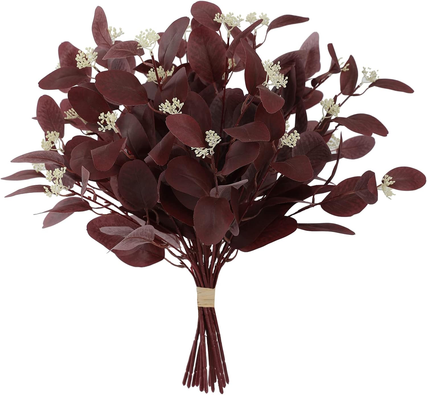 20" Silk Artificial Eucalyptus Stems, 12 Pcs Fake Eucalyptus Stem with Leaves Berries, Greenery Plants Floral Decorations for Wedding Party Home Flowers Arrangement Boho Decor (Blush)