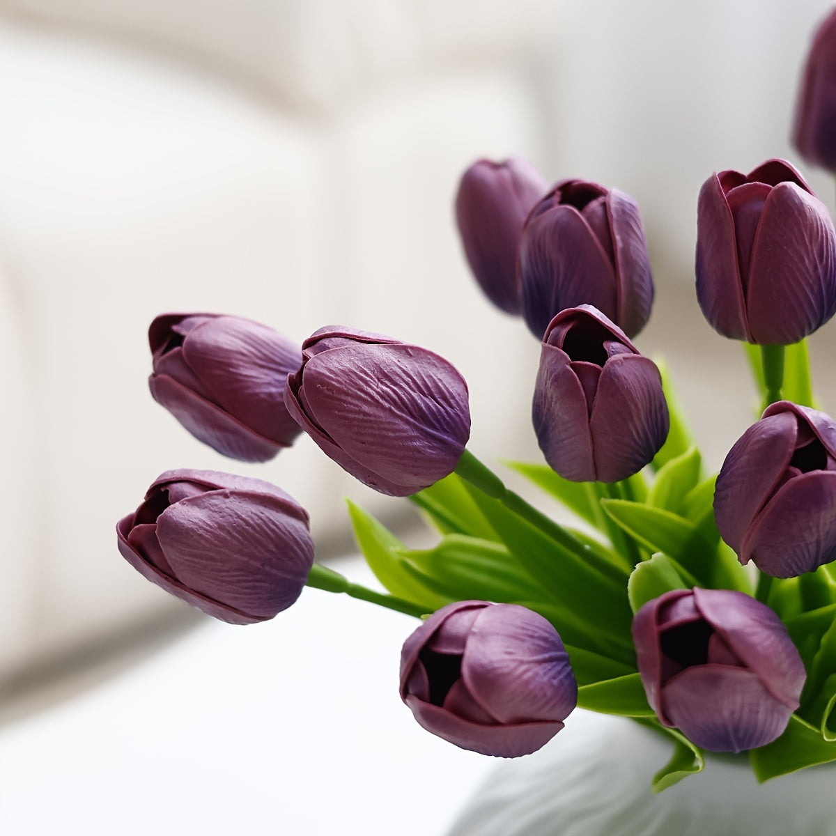 9/18psc, MiriPU Tulip Artificial Flowers, Fake Tulips, Realistic PU Tulips, Spring Wedding Bouquet Center Flower Arrangement, Table Decoration