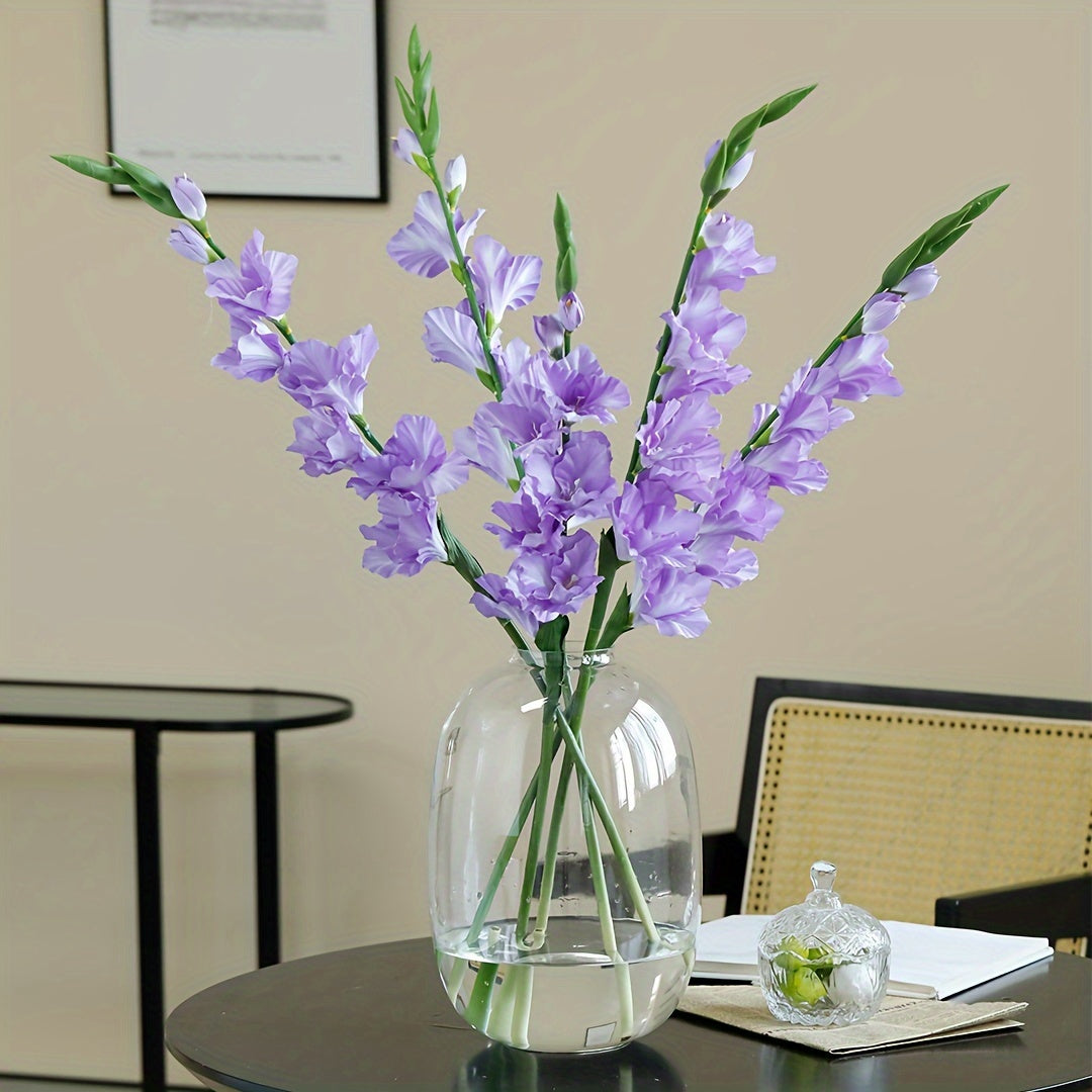 1pc, Artificial Gladiolus Bush Flowers, 32.6 In Artificial Silk Flower Bouquet, Flower Arrangement Artificial Centerpiece, Wedding Bride Engagement Birthday Anniversary Party Supplies, Outdoor Garden Patio Decoration, Home Decoration, Room Decoration