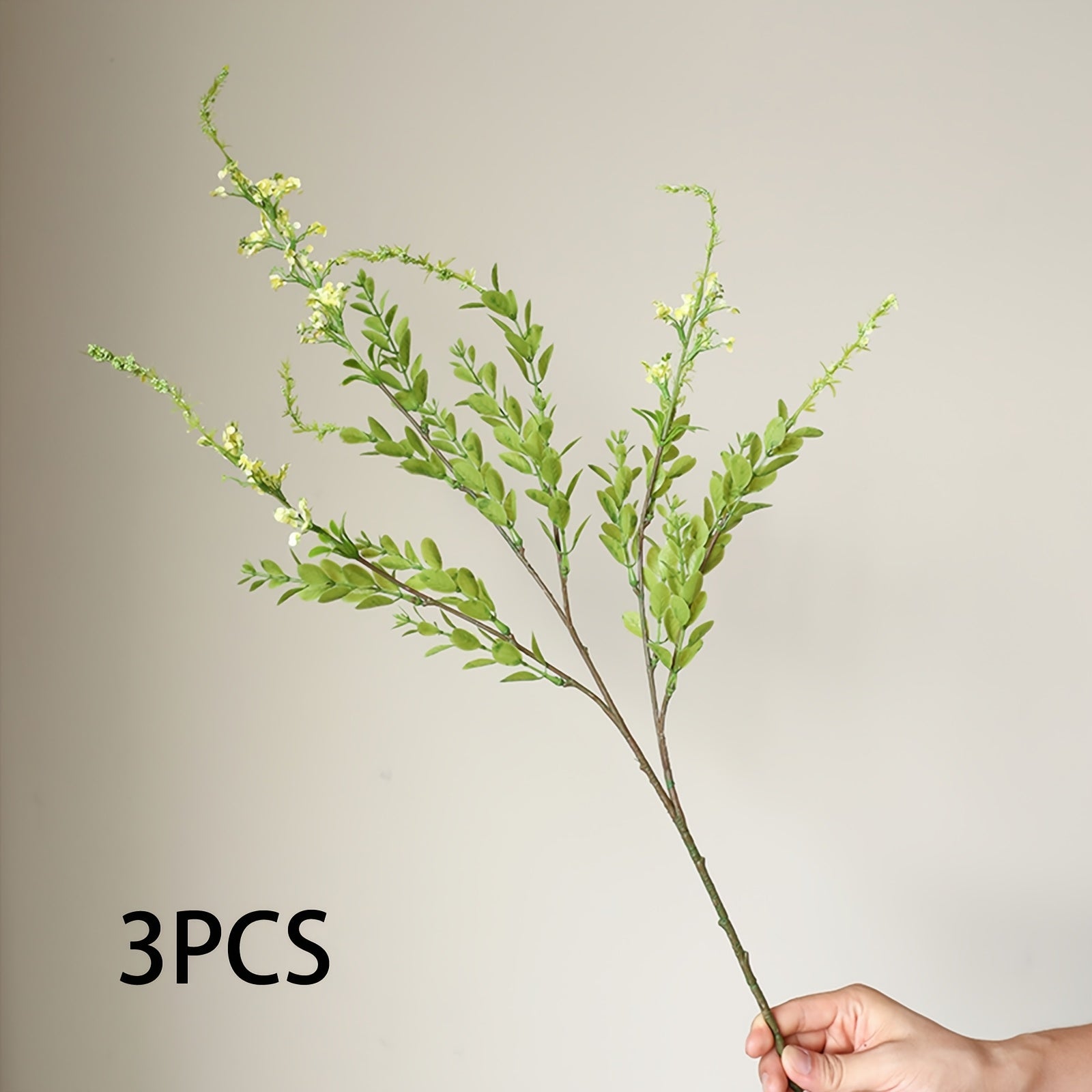 3/5pcs Boho Style Artificial Sage Green Plants - Versatile Plastic Floral Decor for Home, Garden, Wedding, Valentine&