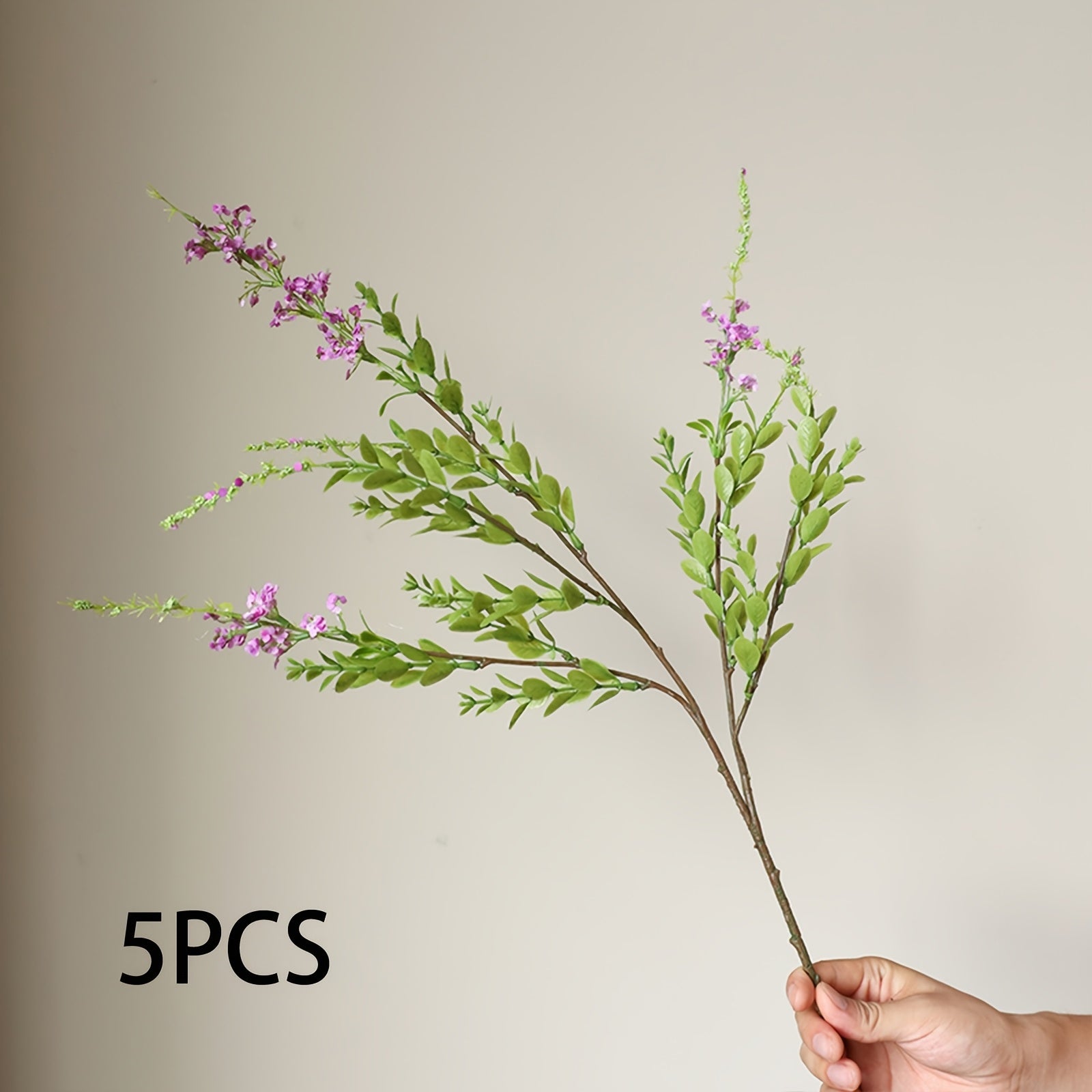 3/5pcs Boho Style Artificial Sage Green Plants - Versatile Plastic Floral Decor for Home, Garden, Wedding, Valentine&