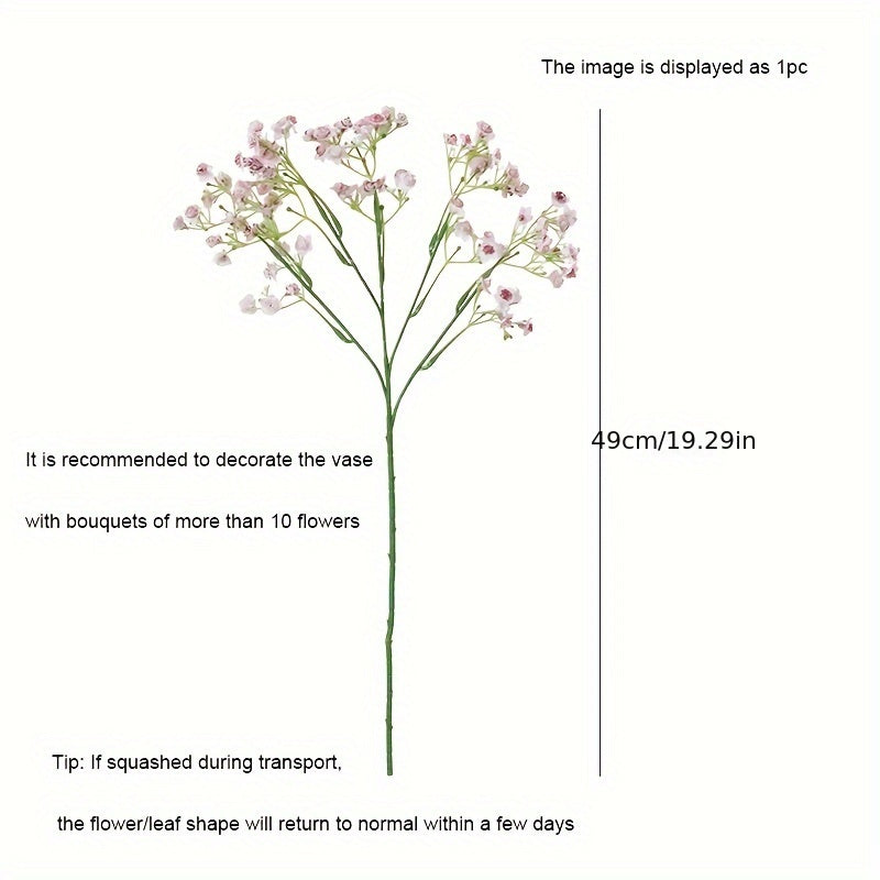 3pcs, Artificial Baby Butterfly Dance Full Of Breath Flowers, Real Touch Artificial Flowers, Home Room Office Decoration, Flower Arrangement Artificial Center, Outdoor Garden Patio Decoration High Quality Antioxidant Large Bouquet With Stems