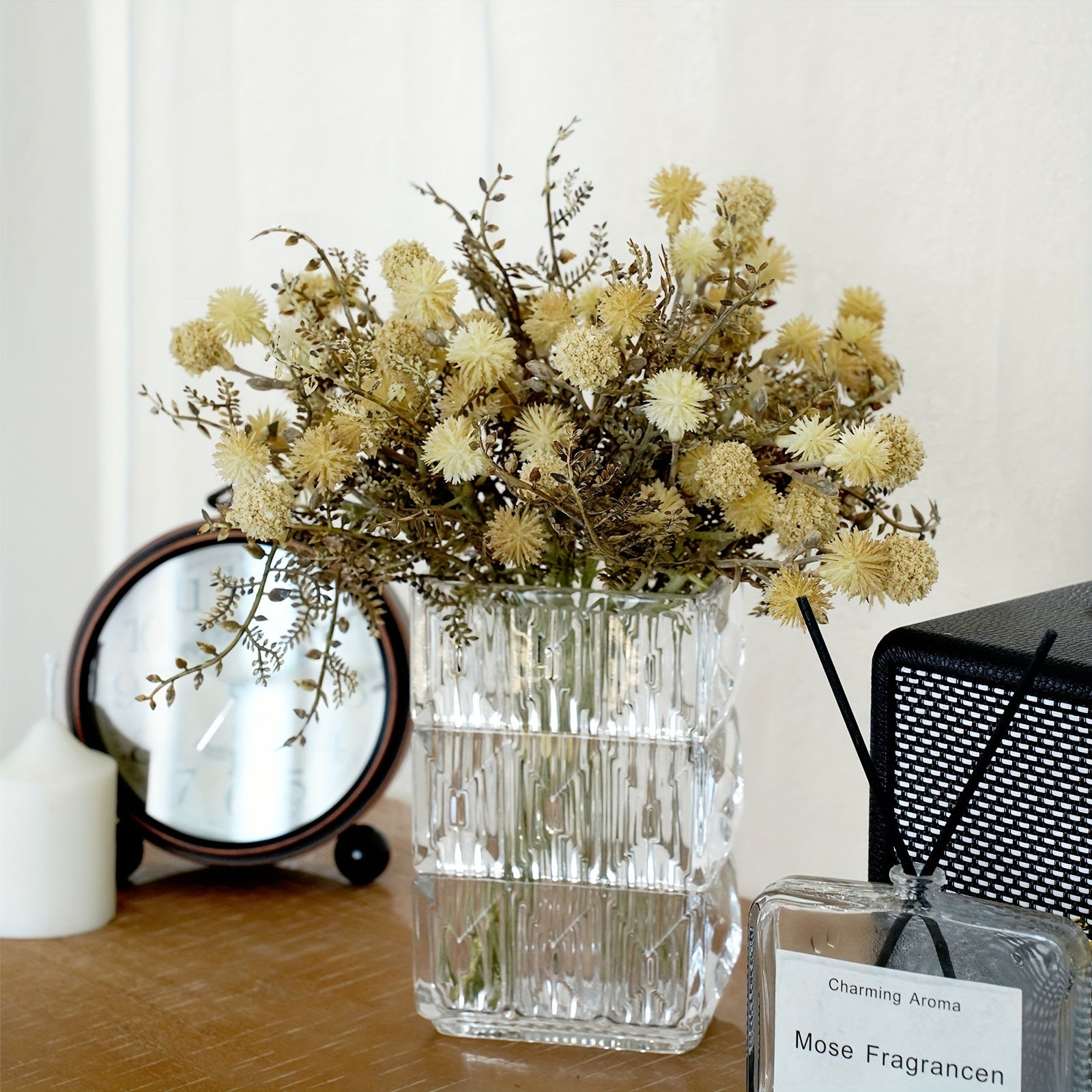 Classic Style Artificial Dandelion Flower Swags, 5 Bunches High-Quality Plastic Floral Decor - Versatile Centerpieces for Wedding, Bridal, Engagement, Birthday, Anniversary - Fits Autumn Halloween, Winter Christmas, Easter, Thanksgiving, Father&