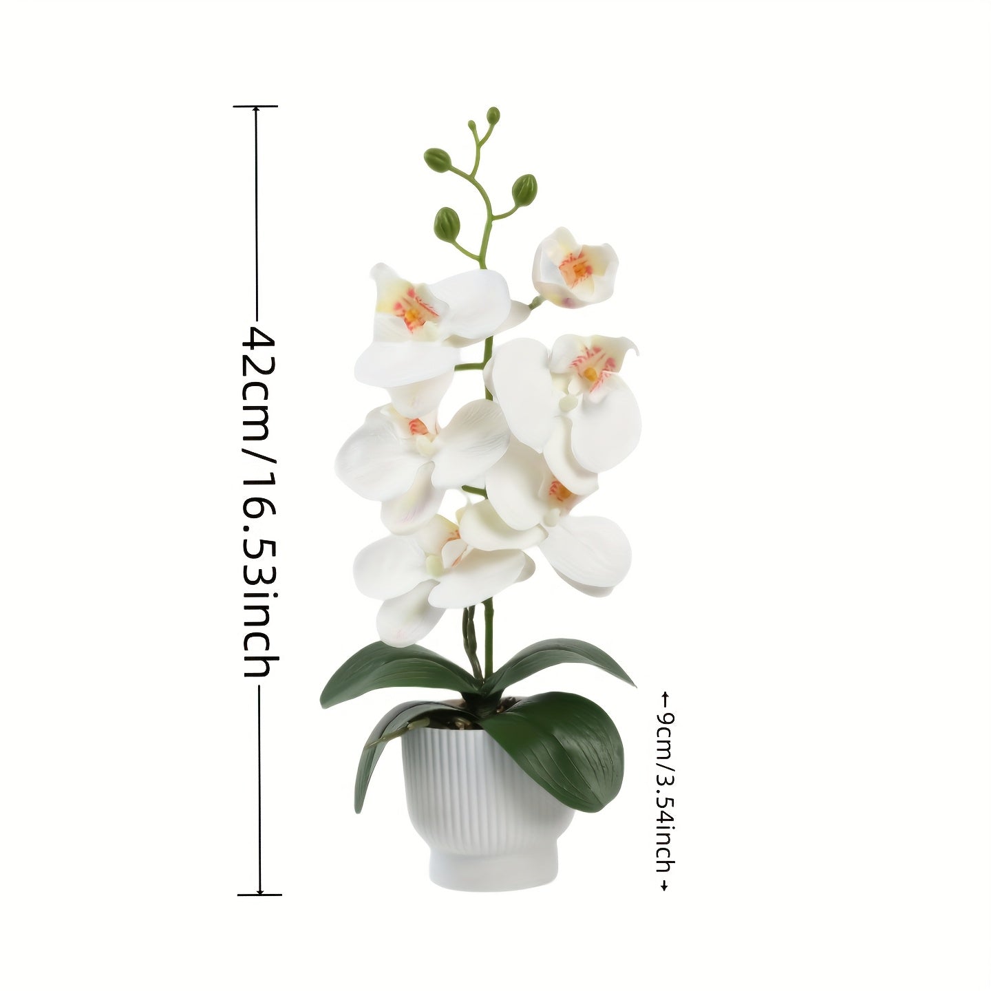 Elegant 16.5" Ceramic Vase with Lifelike Artificial Orchid - Perfect for Home & Office Decor, Table Centerpiece, and Special Occasions like Christmas, Valentine&