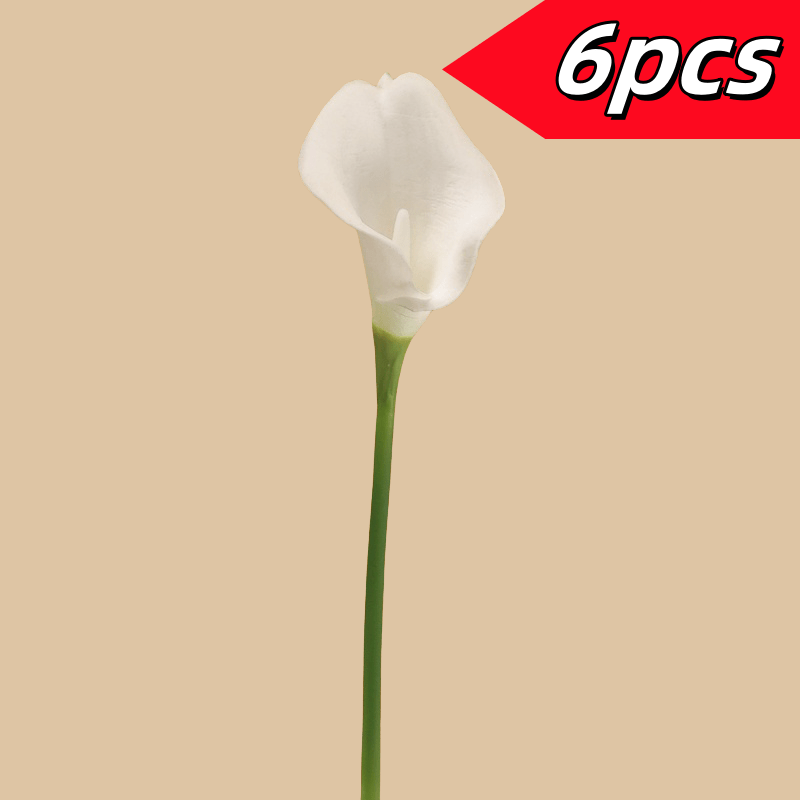Elegant 6pcs Artificial Calla Lily Bouquet - Perfect for Weddings, Bridal Showers & Home Decor | Ideal for Christmas, Valentine&