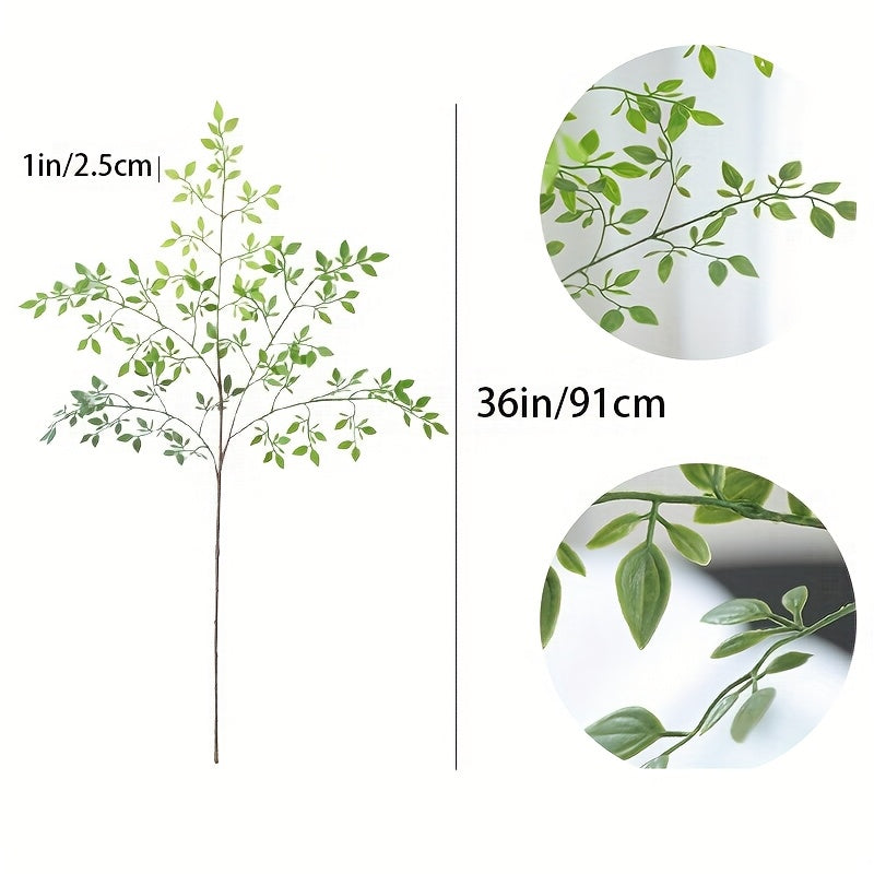 3pcs Set of Artificial Nandina Leaves - Versatile Faux Greenery for Home & Wedding Decor, Perfect for Spring/Summer Table Centerpieces & Outdoor Garden