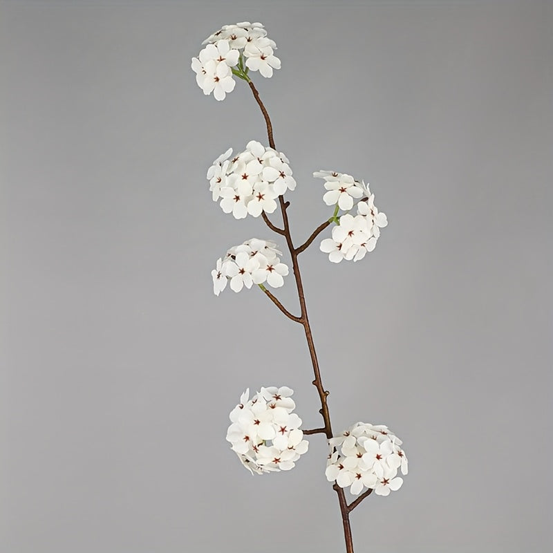 1pc Lifelike Artificial Pear Blossom & Cherry Flowers - Perfect for Living Room, Office Decor, Outdoor Garden, Weddings, Valentine&