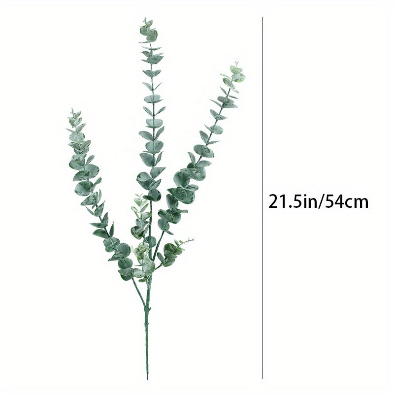 3pcs, Eucalyptus Stems, Eucalyptus Plant, 21.5In, for Vase Wedding Bouquet Home Christmas Thanksgiving Valentine&