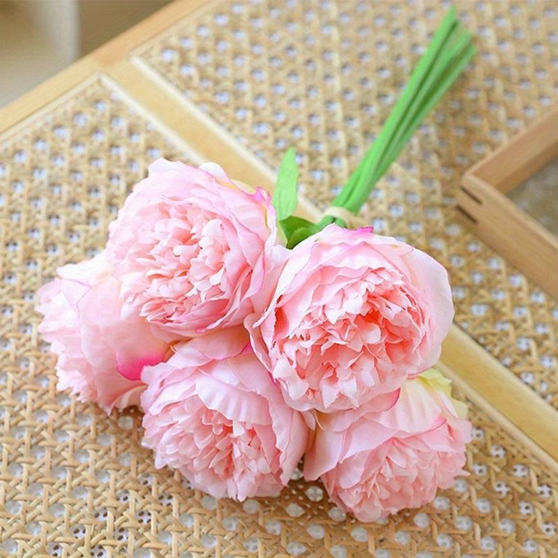 1pc Glam Style Artificial Peony Flowers, 13in Plastic Peonies for Wedding Arrangements, Bridal Bouquets, Centerpieces, Home Decor, Garden Courtyard, Spring and Summer Decorations, Suitable for Christmas, Thanksgiving, Valentine&