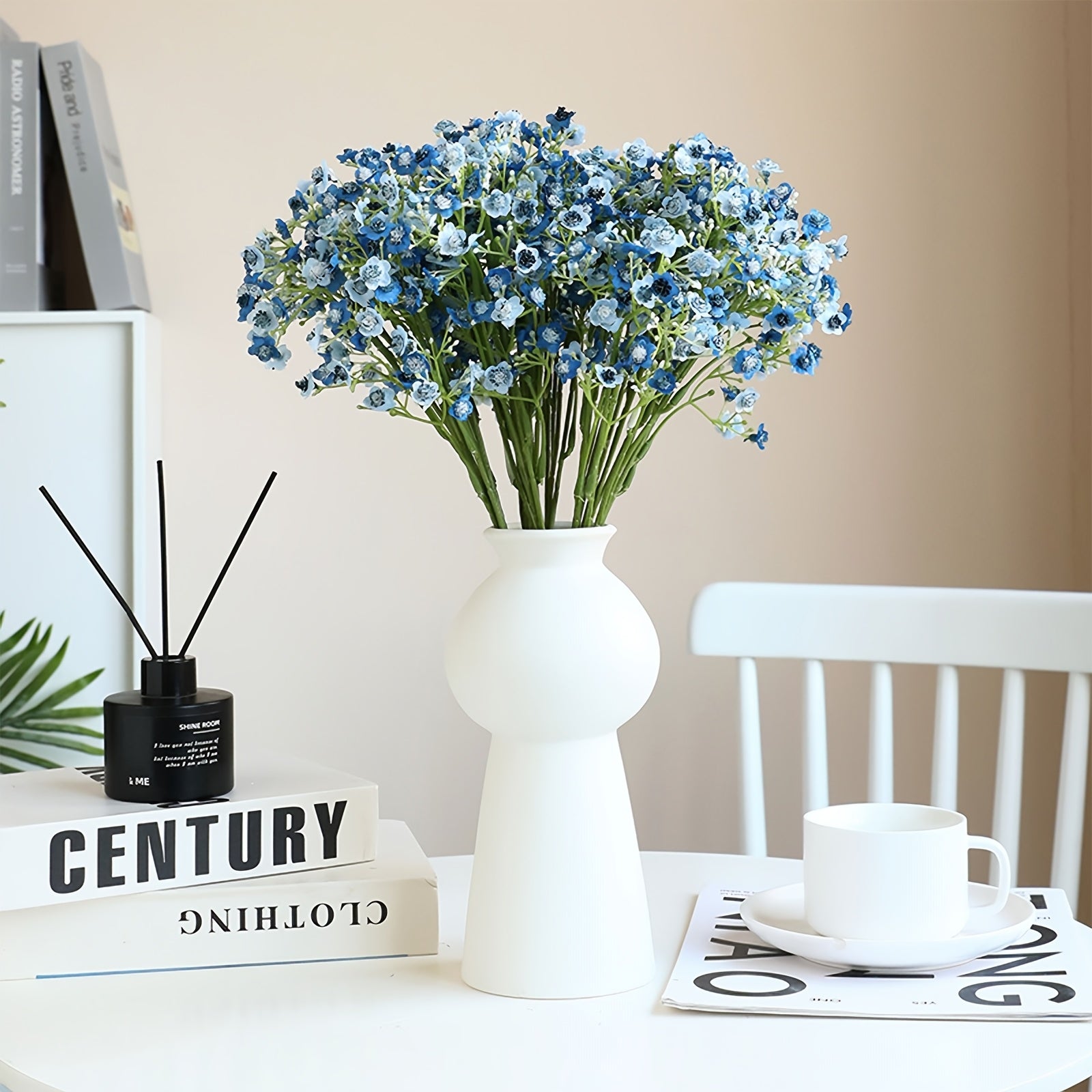 6/12pcs Boho Style Artificial Gypsophila Flower Bouquets, Plastic Real Touch Simulation Stems for Home Office Decor, Outdoor Garden, Wedding, Birthday, Christmas, Valentine&