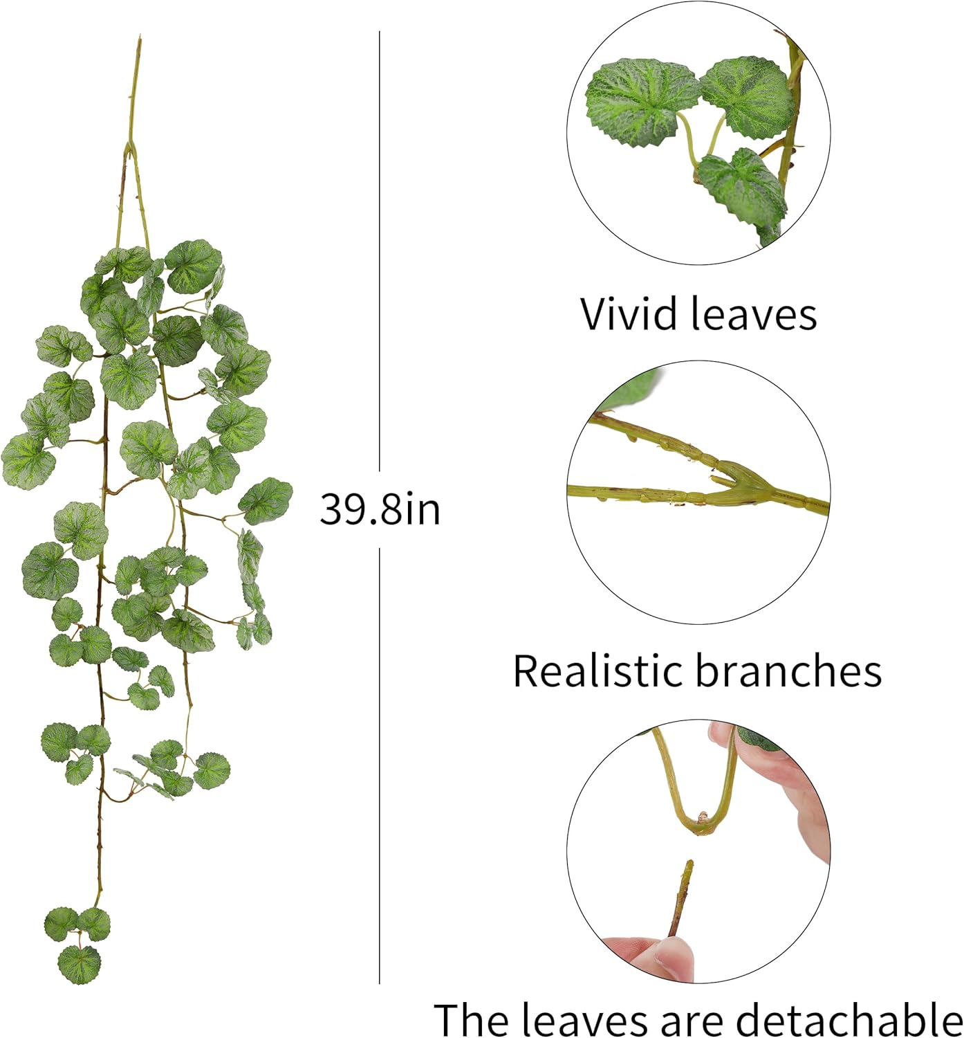 5 Strands Begonia Artificial Vines Kit, 39.8&