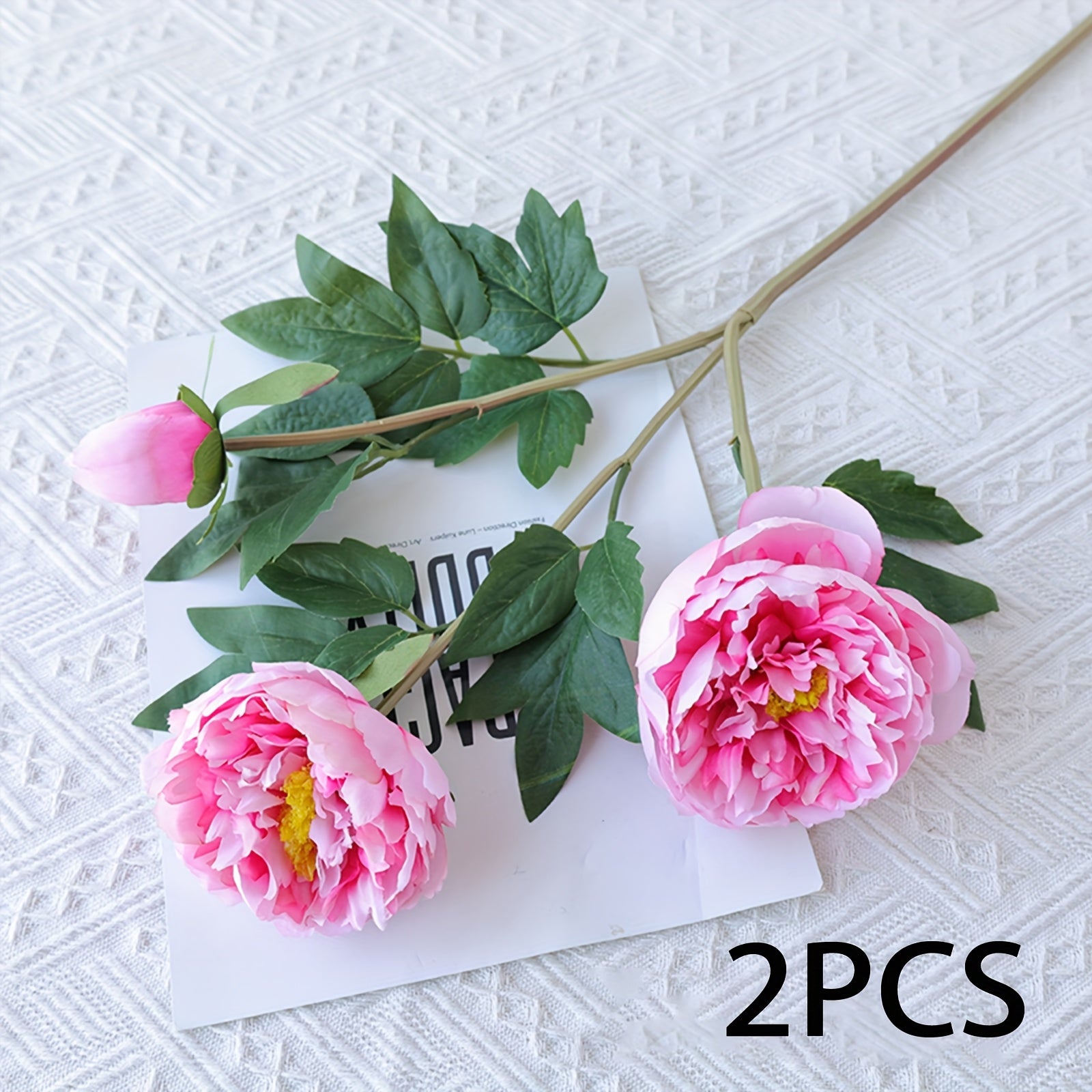 2/5 Bundles Lifelike Artificial Peony Silk Flowers, Spring Faux Peonies for Wedding, Party, Home Decor, Living Room, Office, Seasonal Decoration - Plastic, Reunion, Tabletop, No Container, Electricity-Free